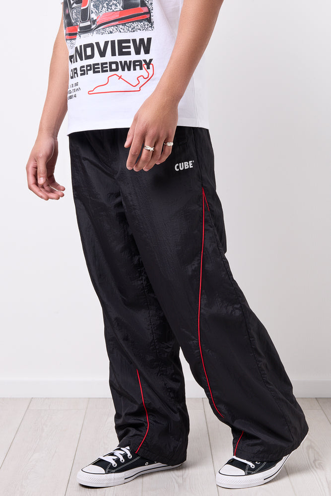 Black Straight Leg Trackpants (1)