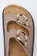 Beige Double Buckle Platform Sandals (4)