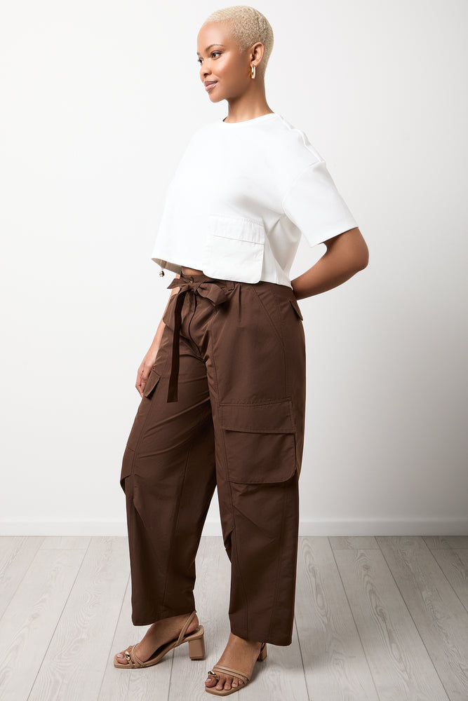 White Short Sleeve Cargo Top (1)