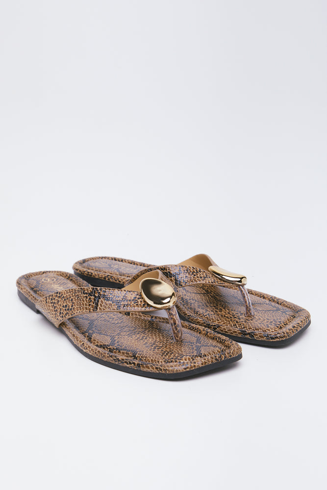 Print Metal Trim Mules