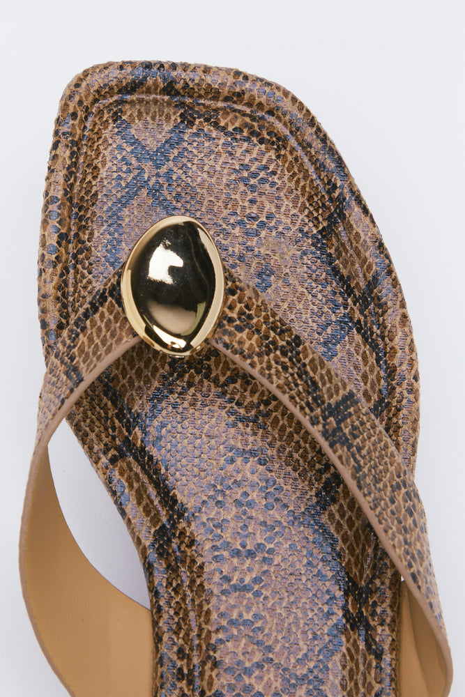 Print Metal Trim Mules (4)