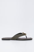 Olive Green Metal Trim Sandals (1)