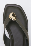 Olive Green Metal Trim Sandals (4)