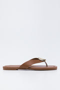 Brown Metal Trim Sandals (1)