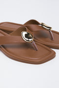 Brown Metal Trim Sandals (2)