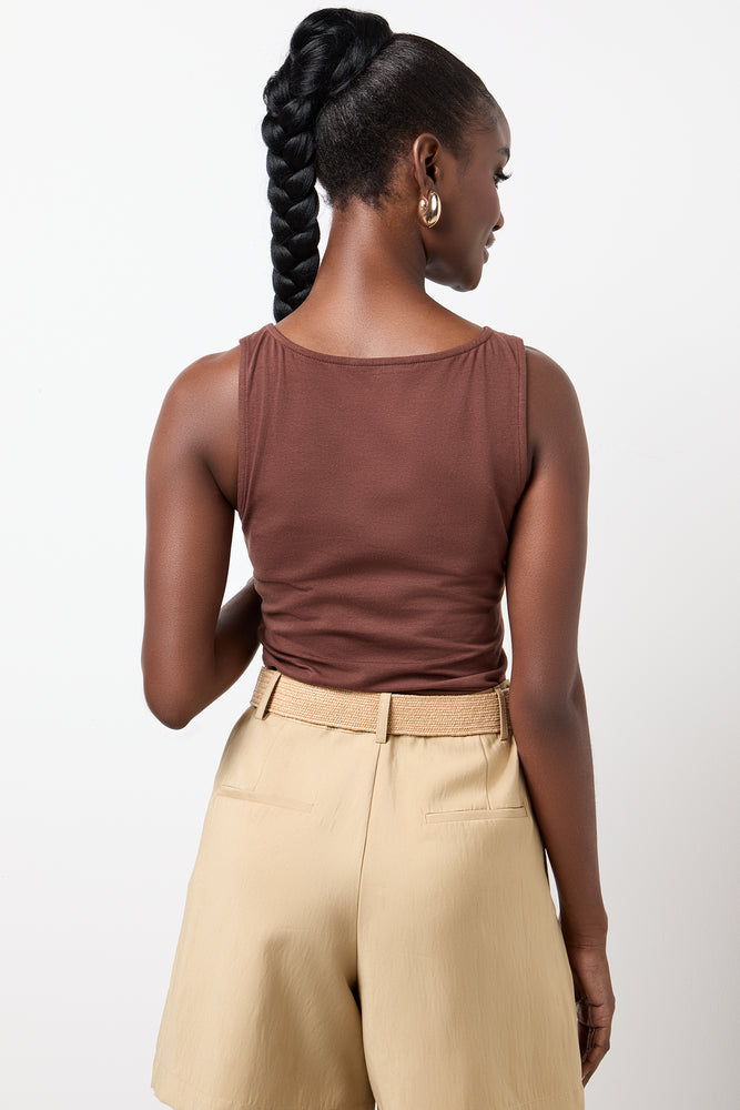 Chocolate Brown Sleeveless Boatneck Vest (2)