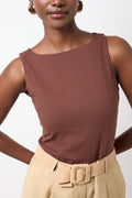 Chocolate Brown Sleeveless Boatneck Vest (3)