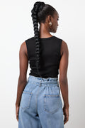 Versatile Black Sleeveless V-Neck Vest (2)