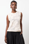 Stone Sleeveless Crochet Knit Top