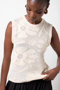 Stone Sleeveless Crochet Knit Top (3)