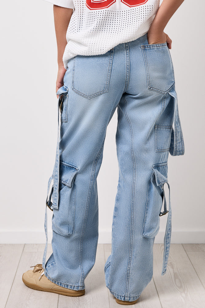 Light Blue Utility Denim Pants (2)