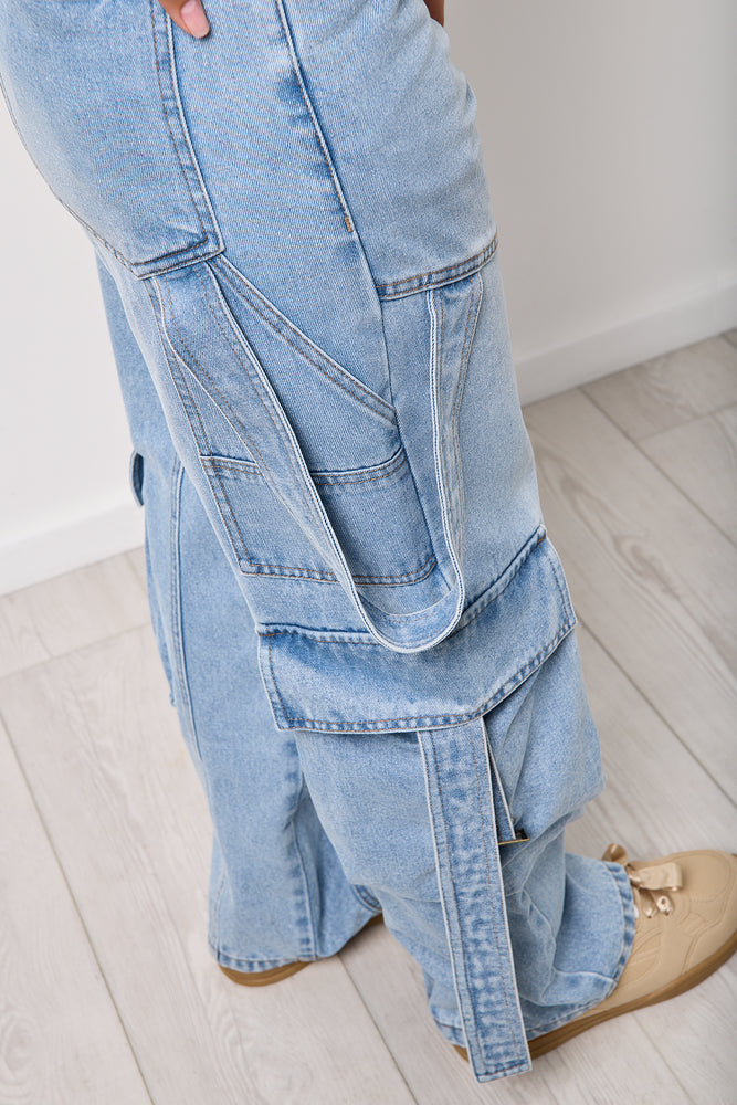 Light Blue Utility Denim Pants (3)
