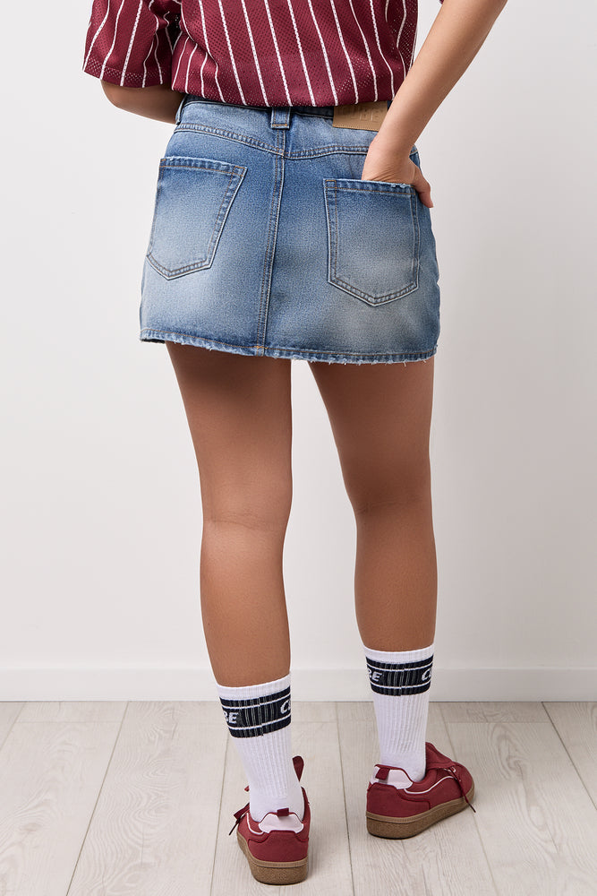 Dark Blue Denim Mini Skirt (2)