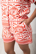 Red Floral Print Short (3)