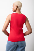 Coral Off-Centre Button Vest (2)