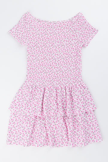 Pink Floral Bubble Dress