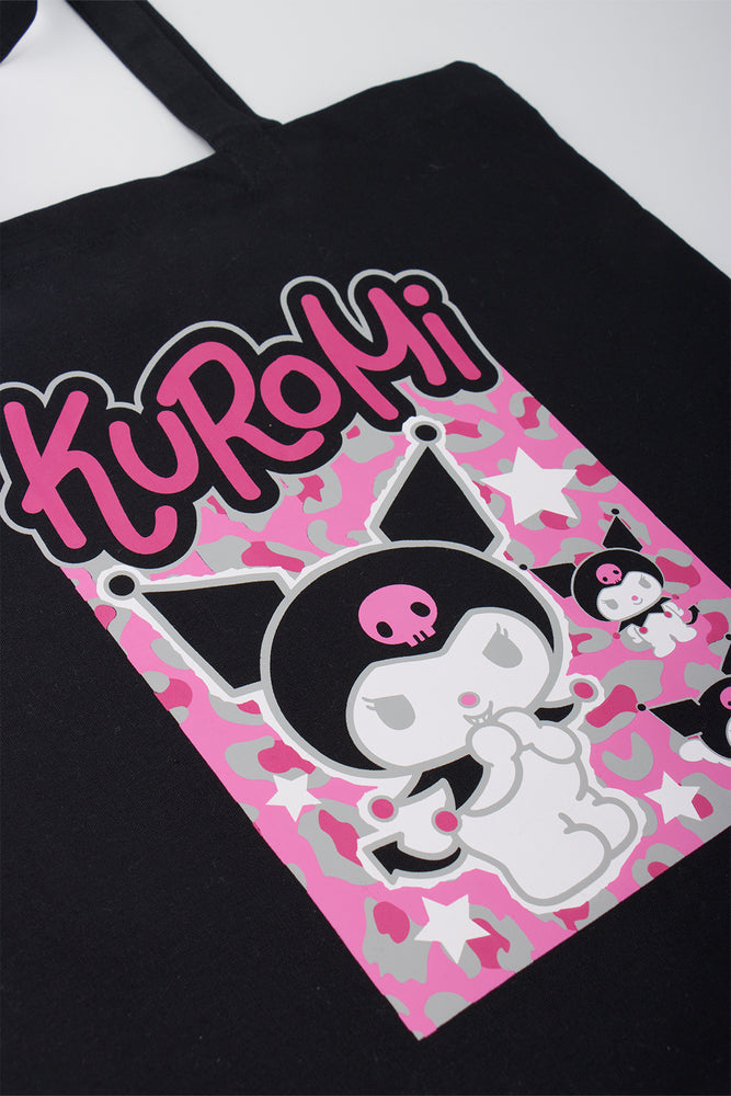 Kuromi Black Graphic Print Tote Bag (1)