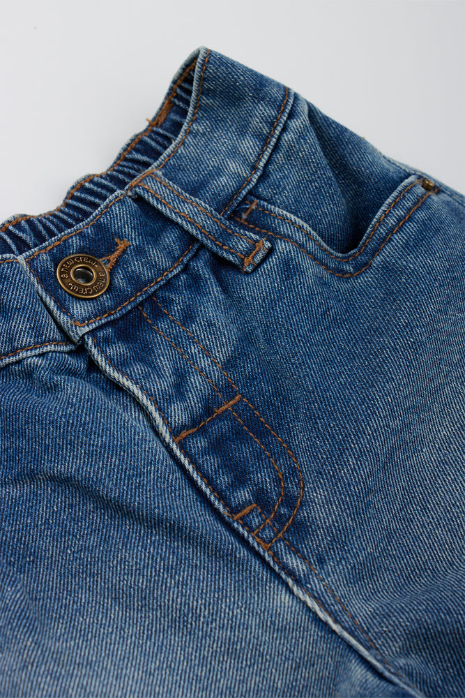 Mid Blue Denim Cargo Shorts (1)