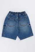 Mid Blue Denim Cargo Shorts (2)