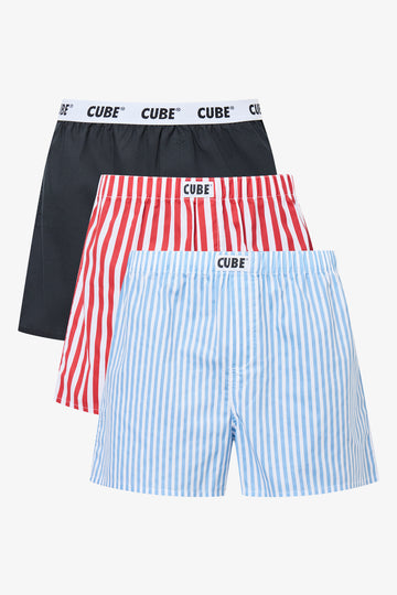 Striped Woven Boxer 3 Pack