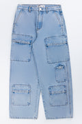 Light Blue Wash Cargo Jeans