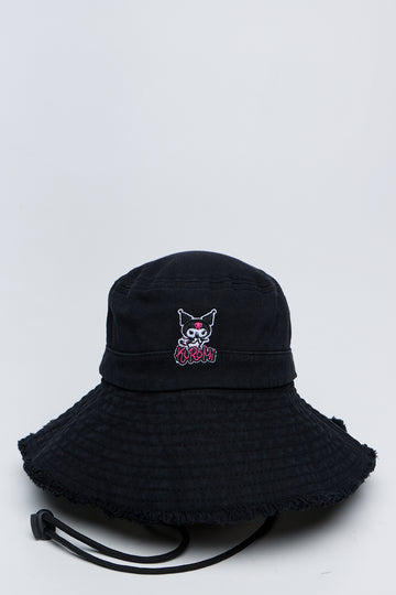 Black Kuromi Graphic Bucket Hat