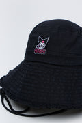 Black Kuromi Graphic Bucket Hat (1)