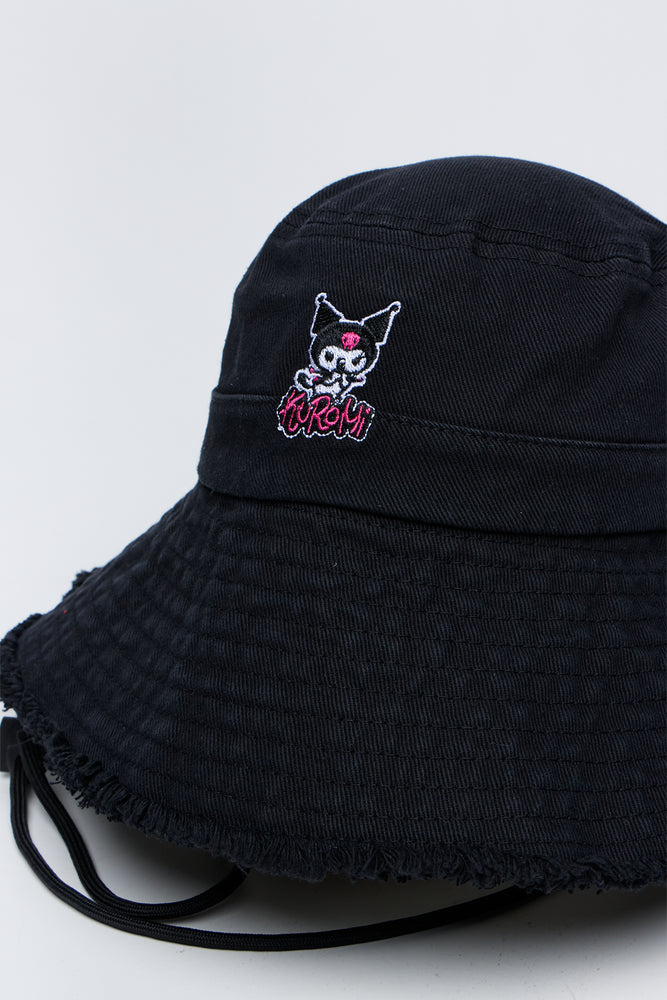 Black Kuromi Graphic Bucket Hat (1)