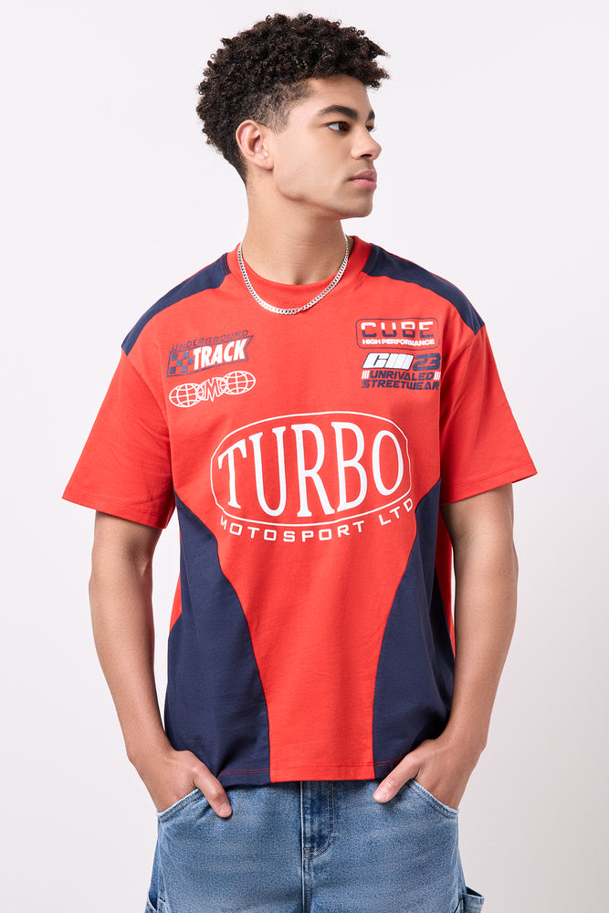 Red Navy Turbo Graphic T-Shirt