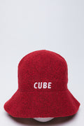 Red Textured Logo Bucket Hat