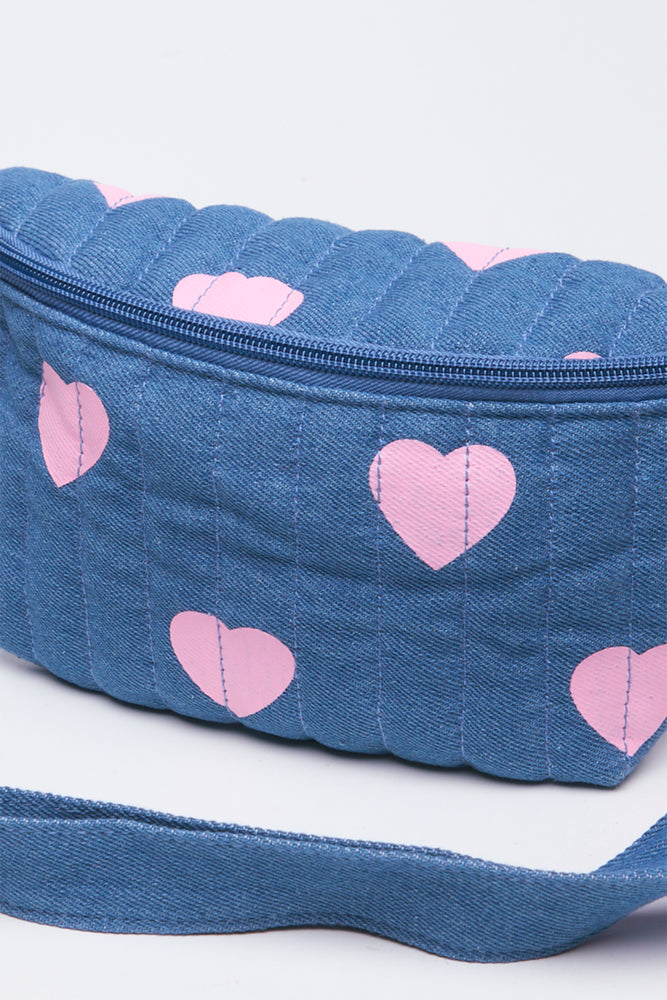 Quilted Denim Heart Moon Bag (2)