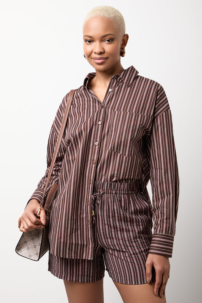 Oversized Striped Long Sleeve Shirt