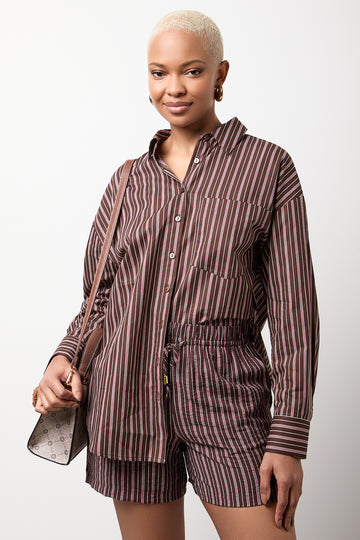 Oversized Striped Long Sleeve Shirt