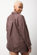 Oversized Striped Long Sleeve Shirt (2)