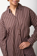 Oversized Striped Long Sleeve Shirt (3)