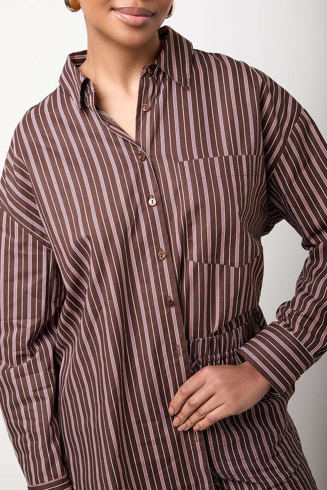 Oversized Striped Long Sleeve Shirt (3)