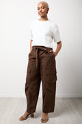 Chocolate Brown Utility Barrel Pants