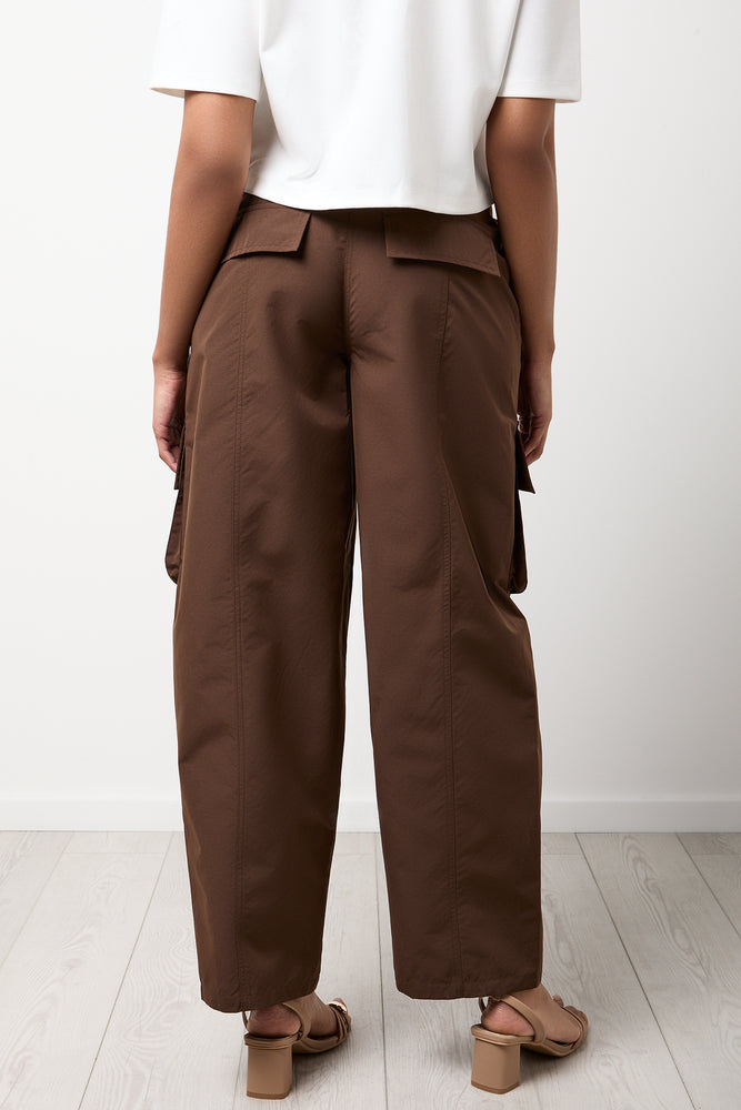 Chocolate Brown Utility Barrel Pants (2)
