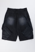 Charcoal Denim Cargo Jorts (2)