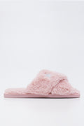 Pink Faux Fur Star Slippers (1)