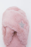 Pink Faux Fur Star Slippers (4)