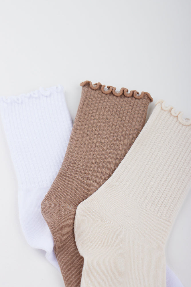 3 Pack Frilled Anklet Socks (1)