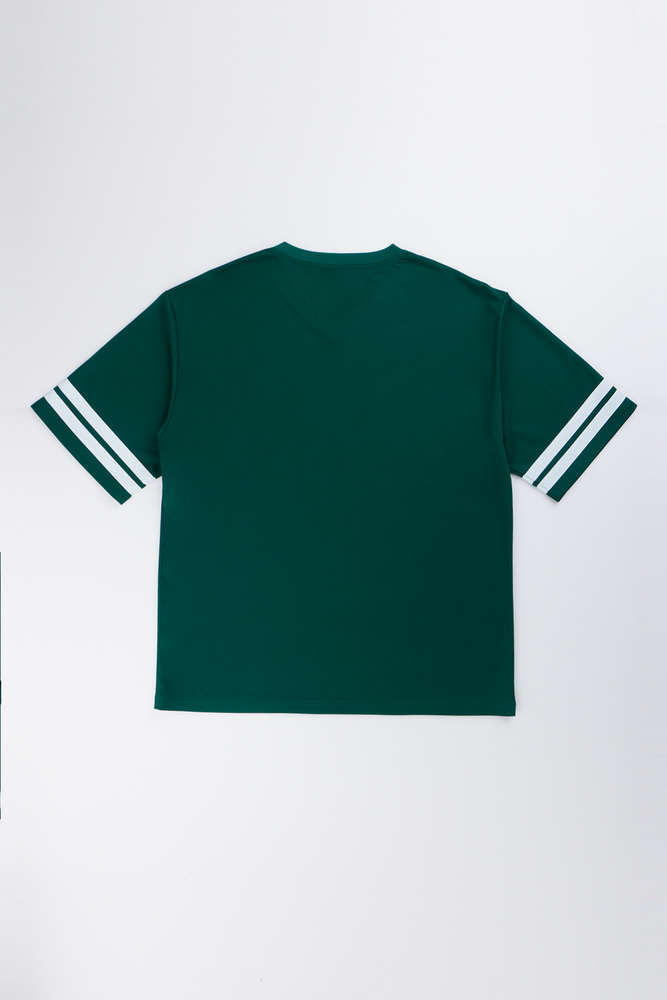 Forest Green Oversized V Neck T-Shirt (2)