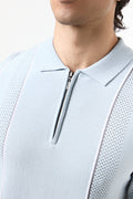 Light Blue Textured Zip Golfer (3)