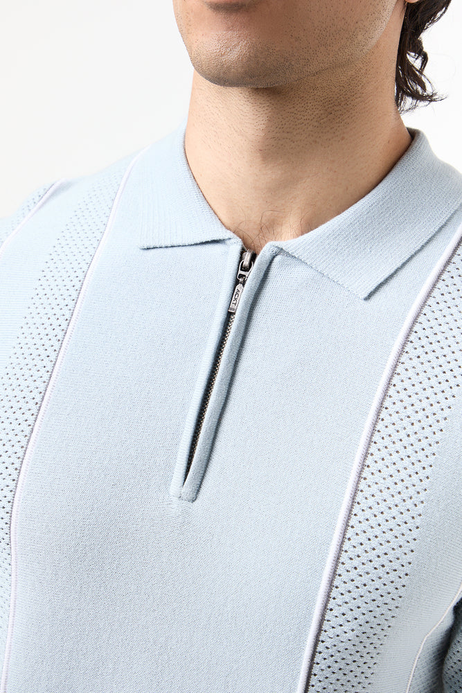 Light Blue Textured Zip Golfer (3)