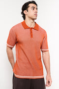 Rust Textured Knit Shirt