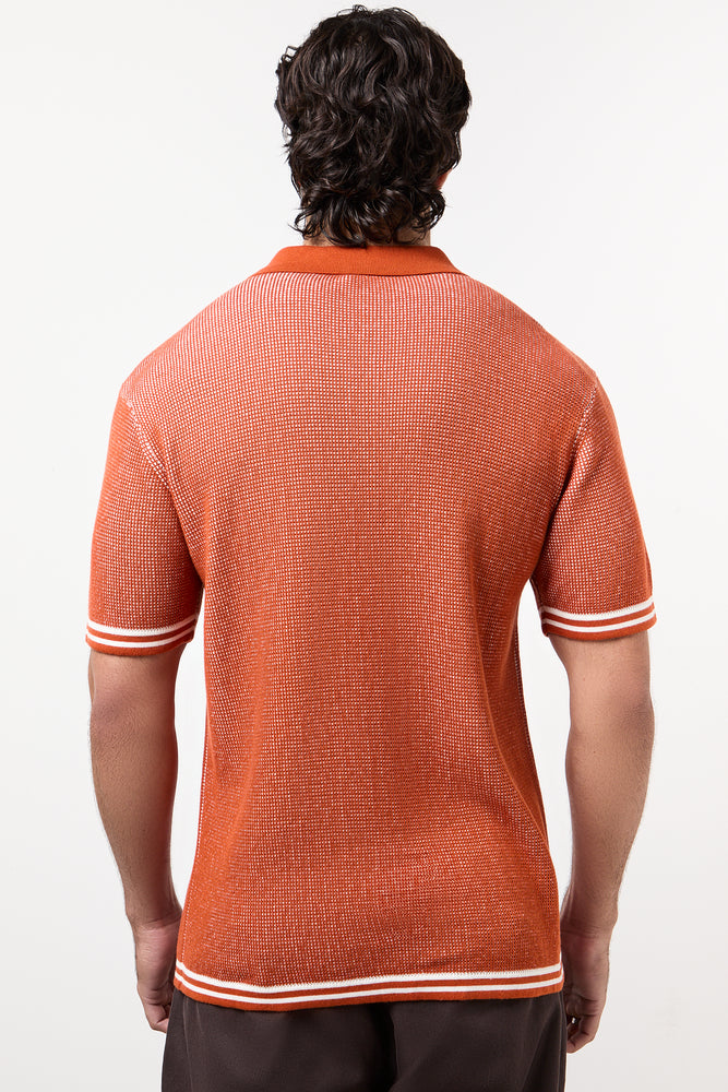 Rust Textured Knit Shirt (2)