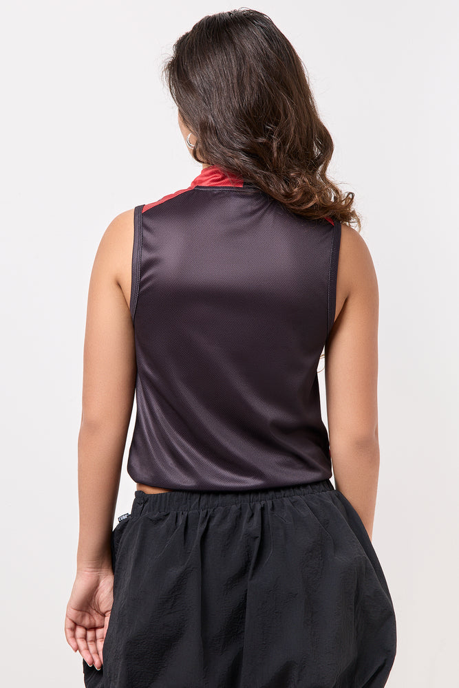 Black Sleeveless Racer Vest (2)