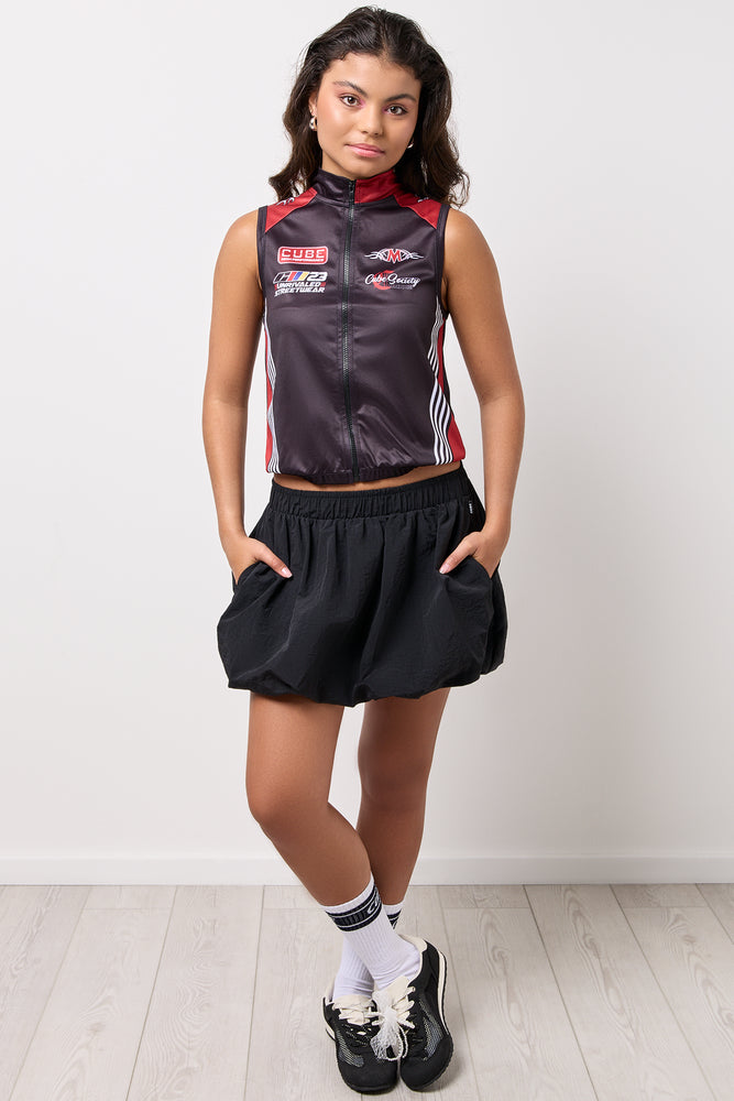 Black Voluminous Bubble Skirt
