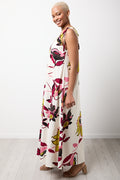 Floral Print V-Neck Maxi Dress (1)